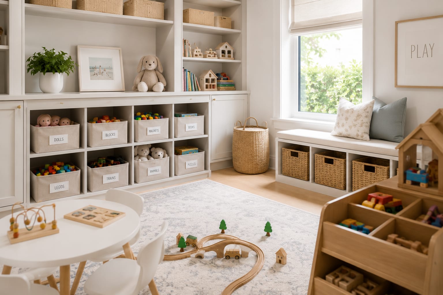 Organized kids playroom